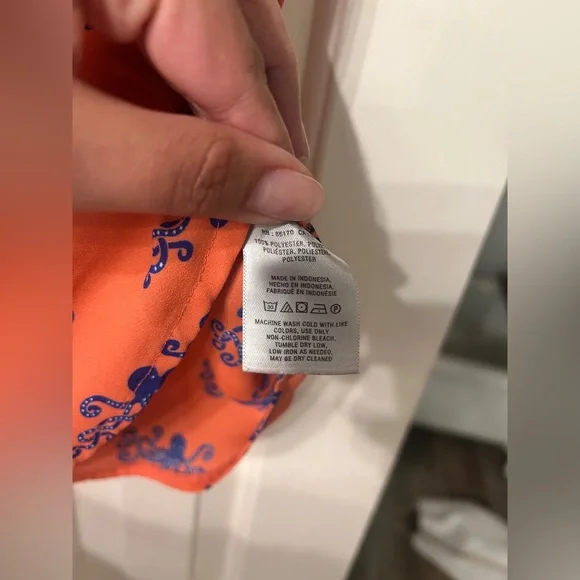 Maeve Size 6 Top Sleeveless Coral and Navy Top Octopus Pattern Anthropologie - Picture 6 of 8